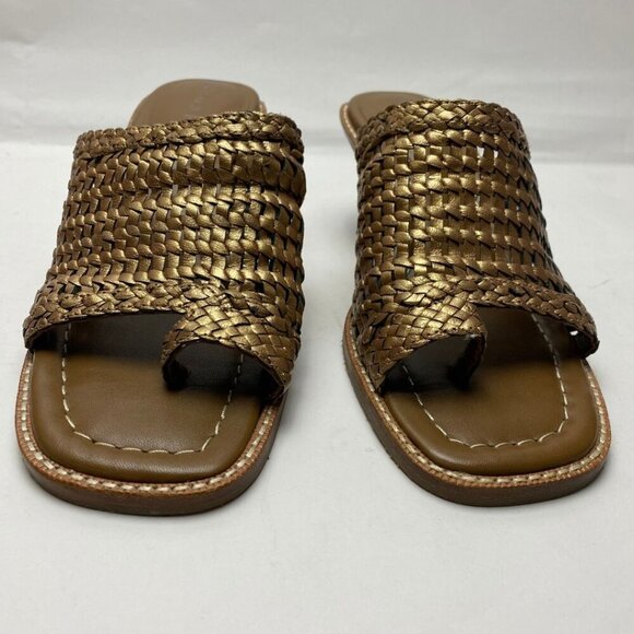 DONALD PLINER Block Bronze/Gold Heel Sandal Size 7 - Picture 3 of 8